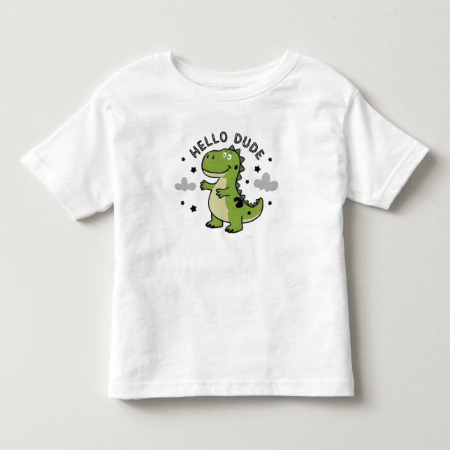 Cute Dinosaur for أطفال Kids | Hello Dude Toddler T-shirt (Front)
