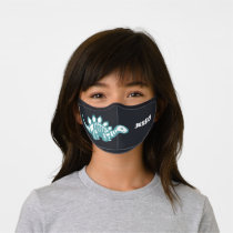 Cute dinosaur fossil stegosaurus skeleton w/ name premium face mask