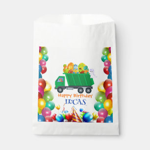 Cute Dinosaur garbage truck balloon birthday boy  Favor Bag