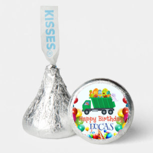 Cute Dinosaur garbage truck balloon birthday boy Hershey®'s Kisses®