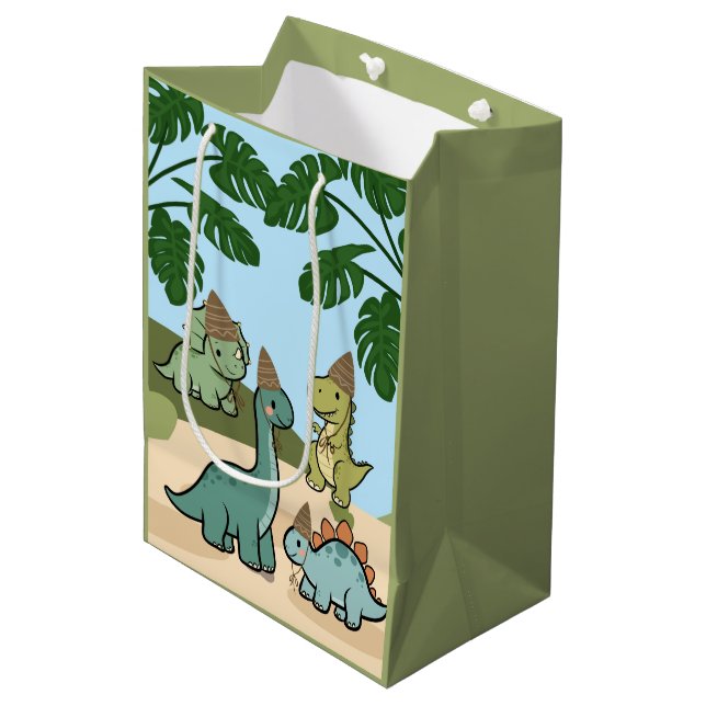 Cute Dinosaur Gift Bags  (Front Angled)