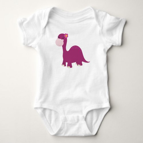 Cute Dinosaur Girl Dinosaur Pink Dinosaur Dino Baby Bodysuit
