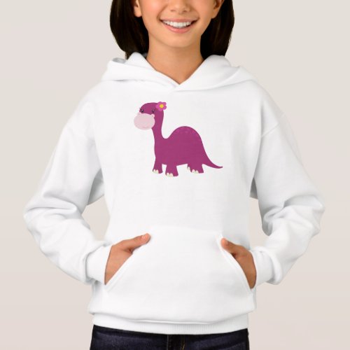 Cute Dinosaur Girl Dinosaur Pink Dinosaur Dino Hoodie