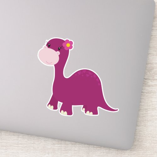 Cute Dinosaur Girl Dinosaur Pink Dinosaur Dino Sticker
