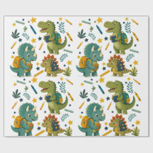 Cute Dinosaur Going To School For Kids