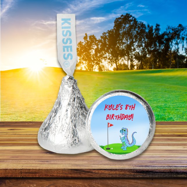Cute Dinosaur Golf Themed Kids Birthday  Hershey®'s Kisses® (Creator Uploaded)