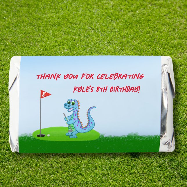 Cute Dinosaur Golf Themed Kids Birthday  Hershey's Miniatures (Creator Uploaded)