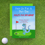 Cute Dinosaur Golf Themed Kids Birthday  Invitation<br><div class="desc">For a kids birthday party invitation,  an adorable Dinosaur clutching a putter on a golf course. This will be an excellent invitation for children who enjoy playing golf or mini golf!</div>
