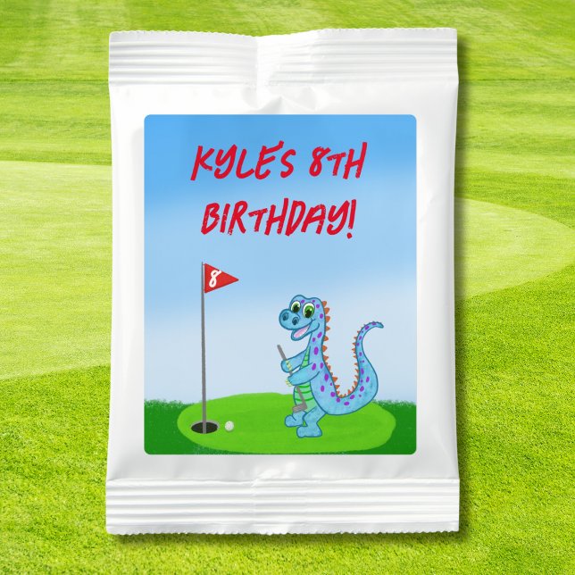 Cute Dinosaur Golf Themed Kids Birthday  Lemonade Drink Mix (Creator Uploaded)