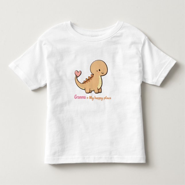 Cute Dinosaur Granma My Safe Place Toddler Shirt | (Front)