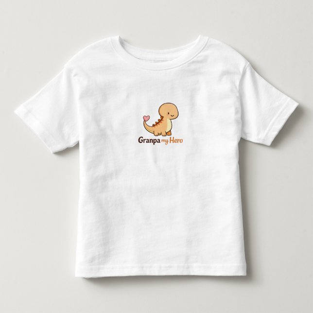 Cute Dinosaur Granpa My Hero Toddler T-Shirt | Gra (Front)