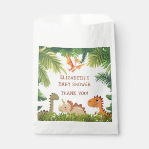Cute Dinosaur Greenery Baby Shower Favor Bag