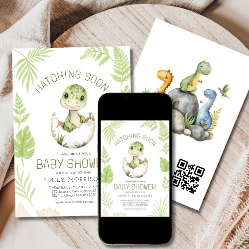 Dinosaur Cute baby shower invitation
