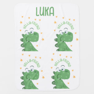 Cute Dinosaur Hello Friend Baby Blanket