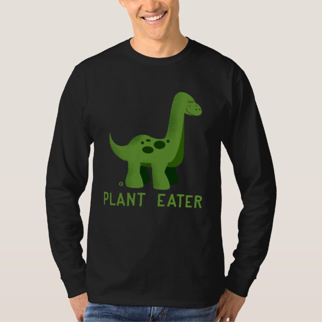 Cute Dinosaur Herbivores  Vegetarian Vegan T-Shirt (Front)