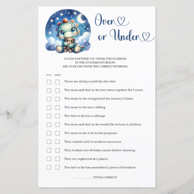 Cute dinosaur hugging teddy bear over or under (Front)