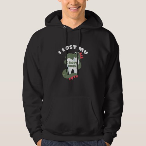 Cute Dinosaur I Lost My First Tooth  Tooth Fairy Hoodie