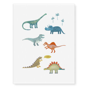 Cute Dinosaur Illustration Temporary Tattoos