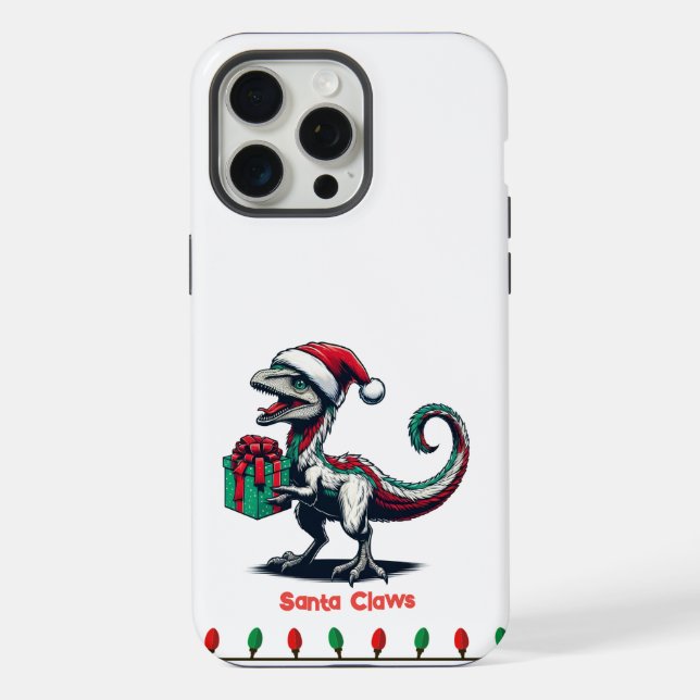 cute dinosaur in Santa hat Otterbox Case (Back)