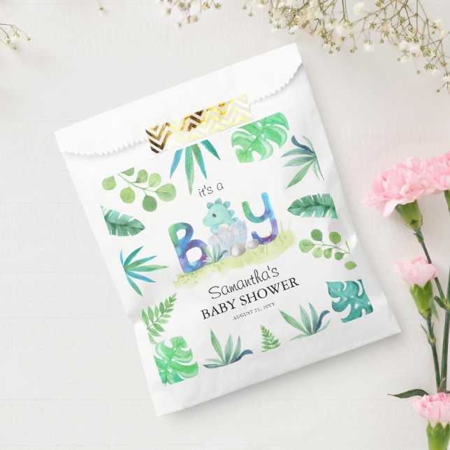 Cute Dinosaur 'It's a Boy' Baby Shower Favor Bag (Sealed)