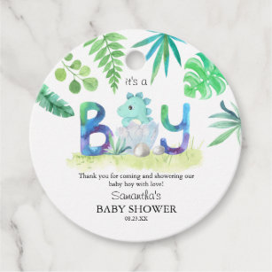 Cute Dinosaur 'It's a Boy' Baby Shower Favor Tags