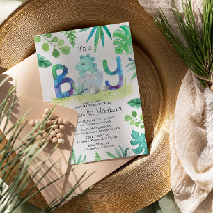 Cute Dinosaur 'It's a Boy' Baby Shower Invitation