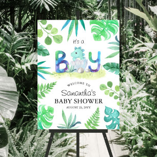 Cute Dinosaur It's a Boy' Baby Shower Welcome Sign