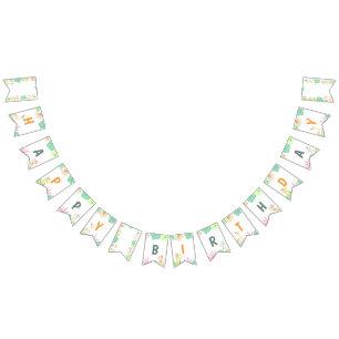 Cute Dinosaur Jungle Happy Birthday Party Bunting Flags