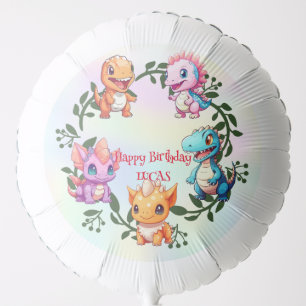 Cute dinosaur jungle School kid birthday party boy Balloon