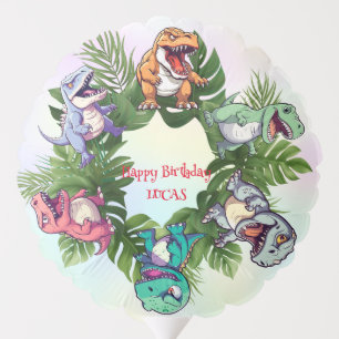 Cute dinosaur jungle School kid birthday party boy Balloon