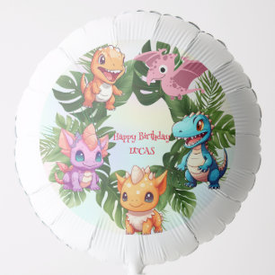 Cute dinosaur jungle School kid birthday party boy Balloon