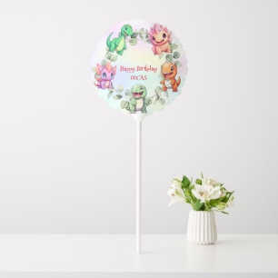 Cute dinosaur jungle School kid birthday party boy Balloon