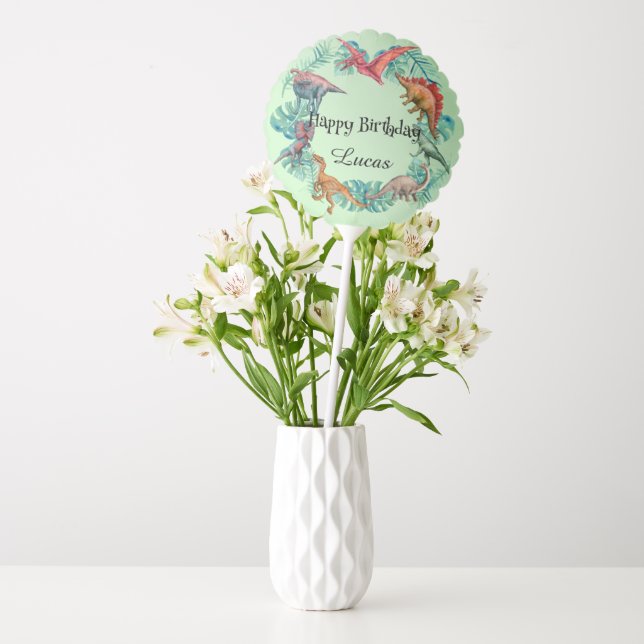 Cute dinosaur jungle School kids Birthday party  Balloon (Vase)
