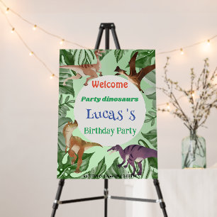 Cute dinosaur jungle School kids Birthday party  Foam Board