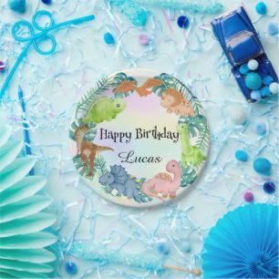 Cute dinosaur jungle School kids Birthday party  Paper Plates