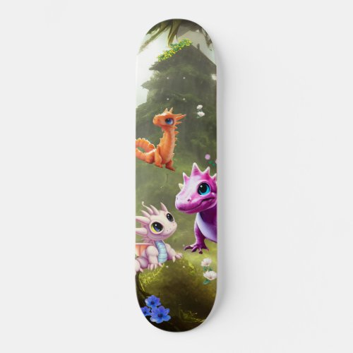 Cute Dinosaur jungle skateboard
