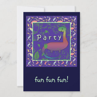 Cute Dinosaur Kids Birthday Party Invitations