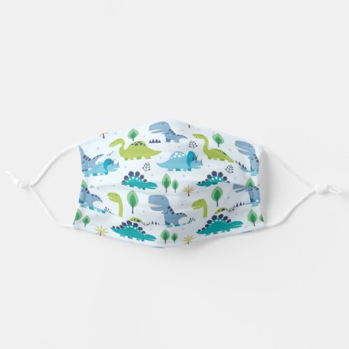 Cute Dinosaur Kids Pattern Adult Cloth Face Mask