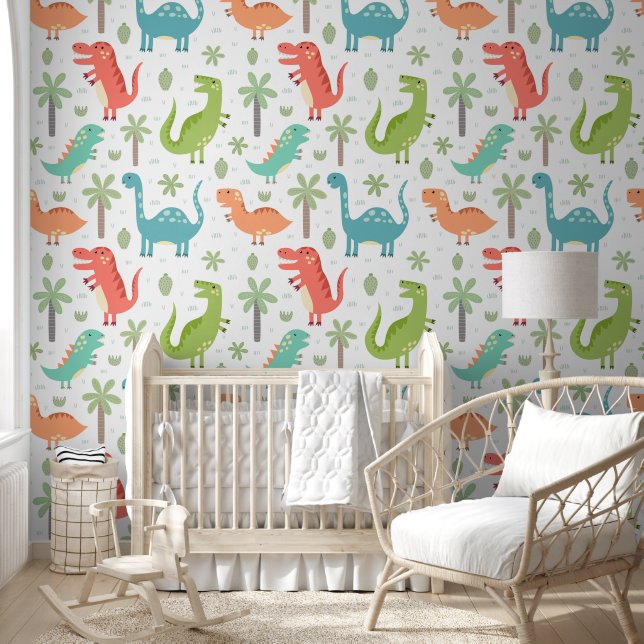 Cute Dinosaur Kids Room Nursery Wallpaper Wallpaper (Kids)