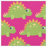 Cute Dinosaur Kids Stegosaurus Cartoon Fabric