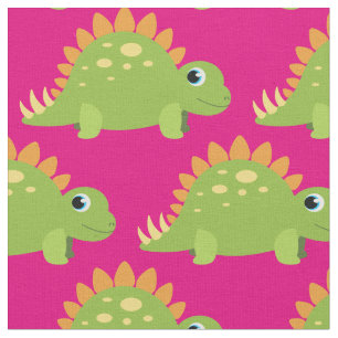 Cute Dinosaur Kids Stegosaurus Cartoon Fabric