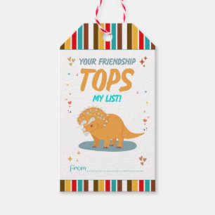 Cute Dinosaur Kids Valentine's Day Friend  Gift Tags