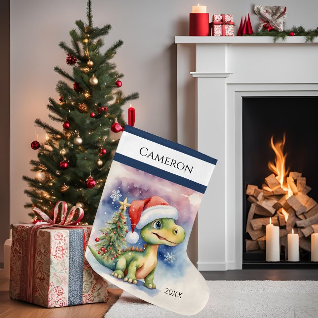 Cute Dinosaur Large Christmas Stocking (Creator Uploaded)
