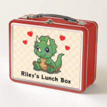 Cute Dinosaur Lunch Box – Add Name