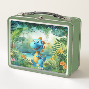 Cute Dinosaur Metal Lunch Box