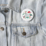 Cute dinosaur mom birthday party button<br><div class="desc">An cute hand painted dinosaur birthday illustration with dinosaurs in a pre historic jungle with party hats for a great boy birthday party. Original artwork by Caroline Bonne Müller.</div>