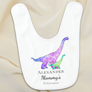 Cute Dinosaur Mom Quote Personalized Baby Bib