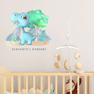 Cute Dinosaur Name Nursery Decor Wall Decal