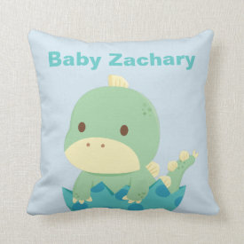 Cute Dinosaur Newborn Baby Nursery Throw Pillow