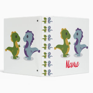 Cute Dinosaur Pair Thunder_Cove 3 Ring Binder